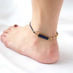 -lapis lazuli- gold anklet 1枚目の画像