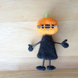 ハロウイン　かぼちゃブローチ羊毛 3枚目の画像