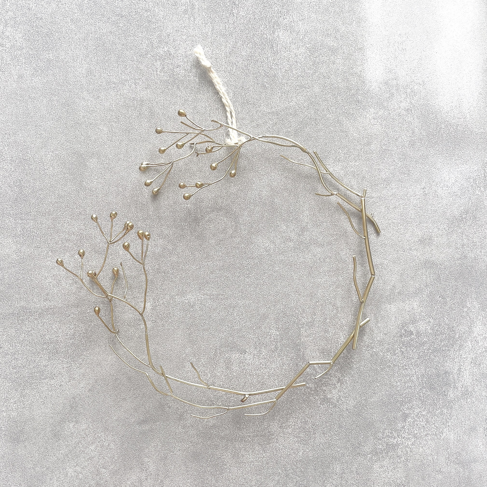 『野薔薇』真鍮のバラの実のリース　18cm