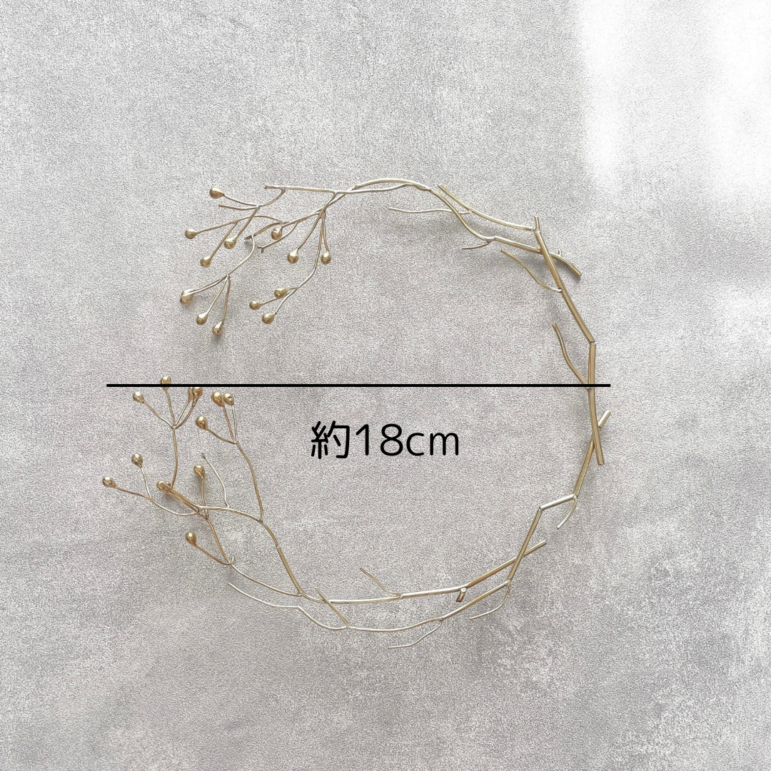 『野薔薇』真鍮のバラの実のリース　18cm