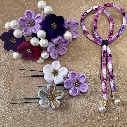 藤色小町】〈小珠と丸紐の髪飾り〉⭐︎OP充実⭐︎ ボブ ショート