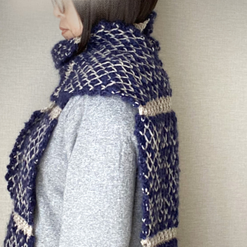 モヘア手編みマフラーストールオーダー