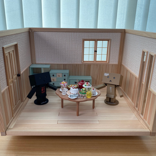 ミニチュア ドールハウス 背景ボード 壁 床 ブライス リカちゃん
