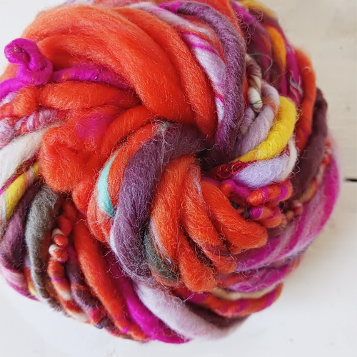 アートヤーン 極太単糸 手紡ぎ（品番257） 毛糸 四つ実 通販 16528995