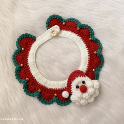 猫&犬&用襟型ペット☃サンタクロースのあごひげ可愛い首輪☃手作り☆Creema限定クリスマス2022　 3枚目の画像