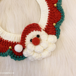 猫&犬&用襟型ペット☃サンタクロースのあごひげ可愛い首輪☃手作り☆Creema限定クリスマス2022　 5枚目の画像
