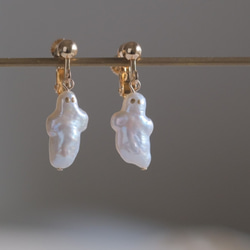 金継ぎパールおばけちゃん Draugur earring ゴースト バロック