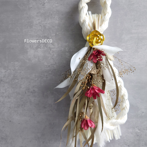 スワッグになるしめ縄2024 しめ縄リース しめ縄スワッグ しめ縄ブーケ