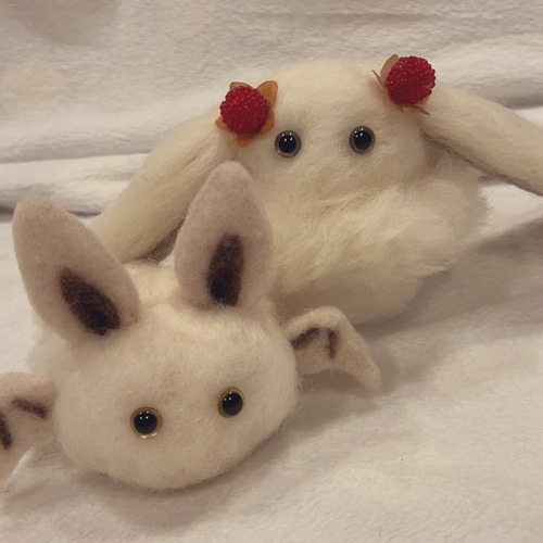 ウサギ ケモノ ベリーちゃん ハンドメイド作品 羊毛フェルト ケモノの