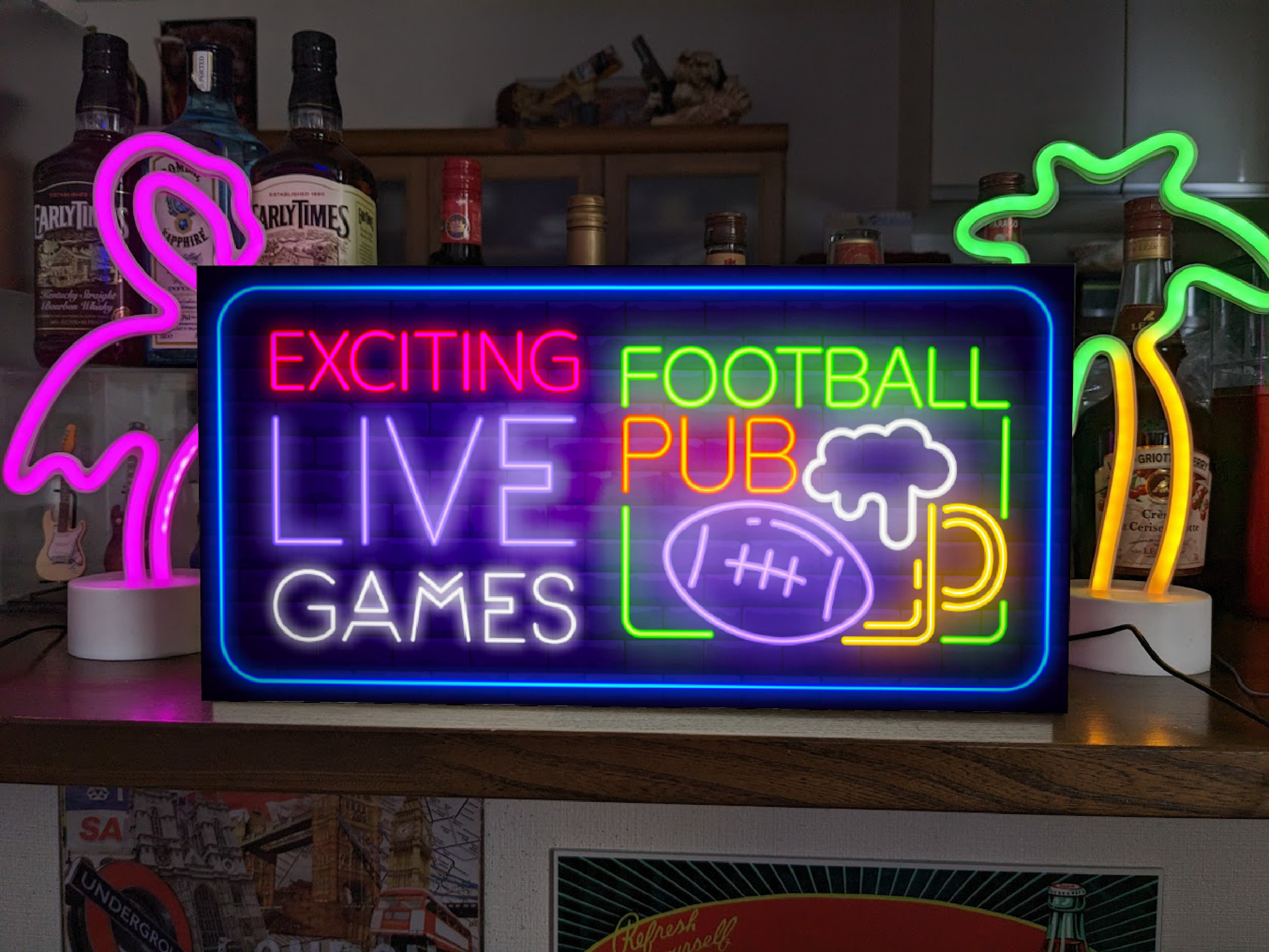 ラグビー アメフト フットボール スポーツ観戦 カフェ バー ビール イベント 店舗 自宅 照明 看板 置物 雑貨 ライトBOX 電飾看板 電光看板 Lサイズ】ラグビー フットボール アメフト スポーツ パブ