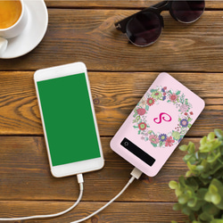 モバイルバッテリー 4000mah 充電器 スマホ iPhone Android 花 花柄 フラワー オシャレ かわいい 8枚目の画像