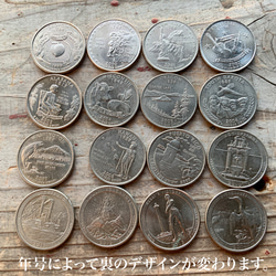1999年から選べる年号　コインで作ったフェザーペンダントトップ　先太タイプ 14枚目の画像