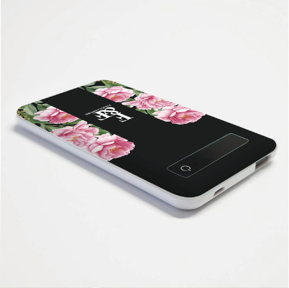 モバイルバッテリー 4000mah 充電器 スマホ iPhone Android 花 花柄 フラワー オシャレ かわいい 3枚目の画像