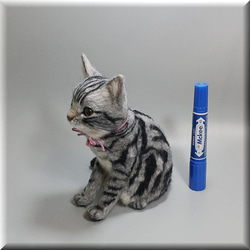 羊毛フェルト　猫　アメリカンショートヘア　ねこ　ネコ　アメショ　猫フィギュア 10枚目の画像