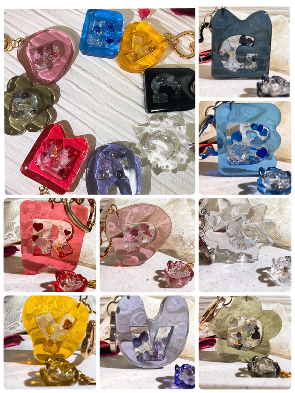 ♡ 'ㅅ'м ɪ﻿ ʜ ο'ㅅ'様♡シャカシャカキーホルダーオーダーページ ⭐︎シャカシャカ⭐︎イニシャルキーホルダー チャーム付