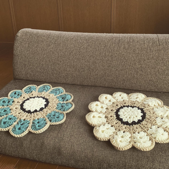 ☆♪マーガレットの座ぶとん(空色) 2枚目の画像