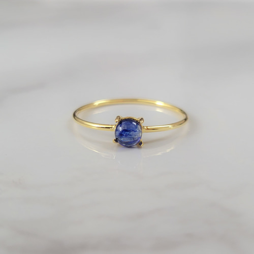 天然石 ブルーサファイア 一粒リング 桜色 SILVER925/18KGP 5号～15号