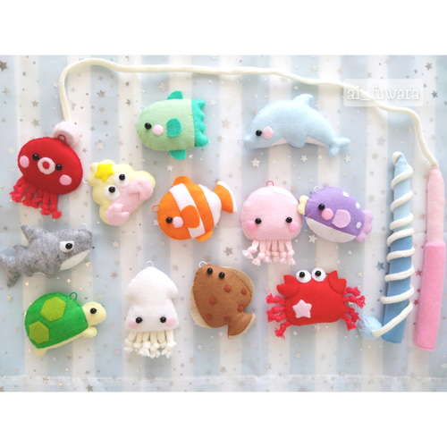 最低価格の フェルトのお魚釣り♡フェルトのおままごと おもちゃ・人形 羊毛フェルト
