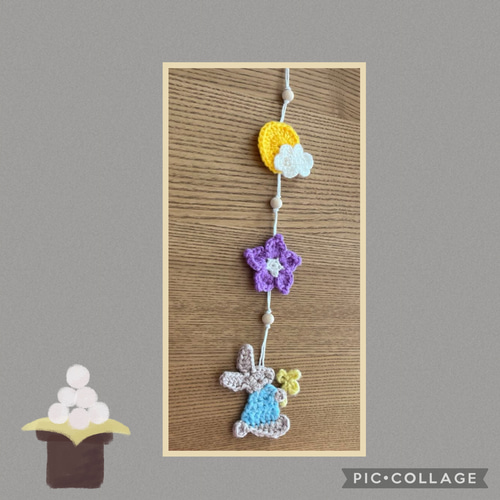 ちょっこり♡お月見つるし飾り ススキをもったうさぎちゃん