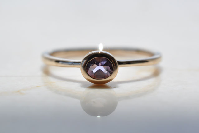 【K10】インクルージョンオーバルアメジストリング　Oval Amethyst Ring