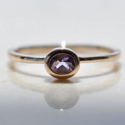 【K10】インクルージョンオーバルアメジストリング　Oval Amethyst Ring 1枚目の画像