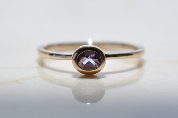 【K10】インクルージョンオーバルアメジストリング　Oval Amethyst Ring 1枚目の画像