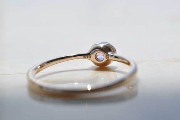 【K10】インクルージョンオーバルアメジストリング　Oval Amethyst Ring 3枚目の画像