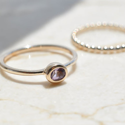 【K10】インクルージョンオーバルアメジストリング　Oval Amethyst Ring 7枚目の画像