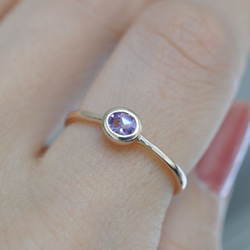 【K10】インクルージョンオーバルアメジストリング　Oval Amethyst Ring 12枚目の画像