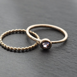 【K10】インクルージョンオーバルアメジストリング　Oval Amethyst Ring 13枚目の画像