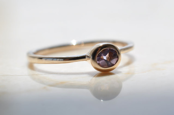 【K10】インクルージョンオーバルアメジストリング　Oval Amethyst Ring 4枚目の画像