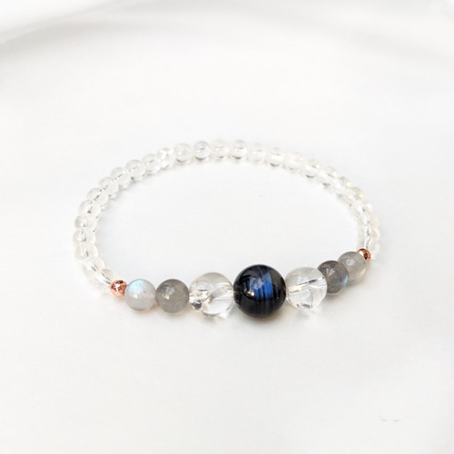 天然石　お守り　ブレスレット　ラブラドライト　スターカットAAA 天然石 お守り ブレスレット ラブラドライト スターカットAAA トップ