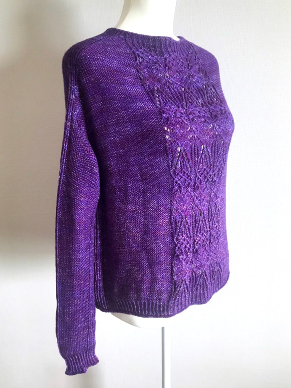 手編みセーター ウルグアイ産シルク&カシミヤ100%使用 1枚目の画像