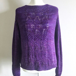 手編みセーター ウルグアイ産シルク&カシミヤ100%使用 3枚目の画像
