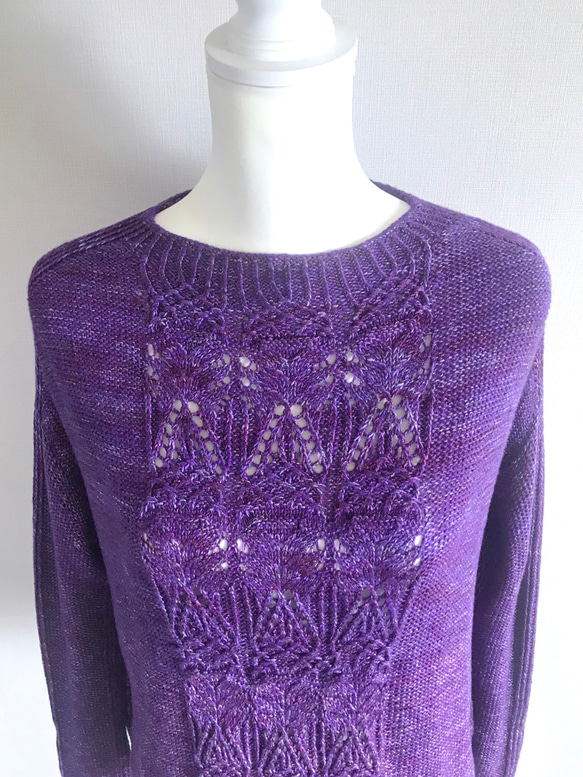 手編みセーター ウルグアイ産シルク&カシミヤ100%使用 2枚目の画像