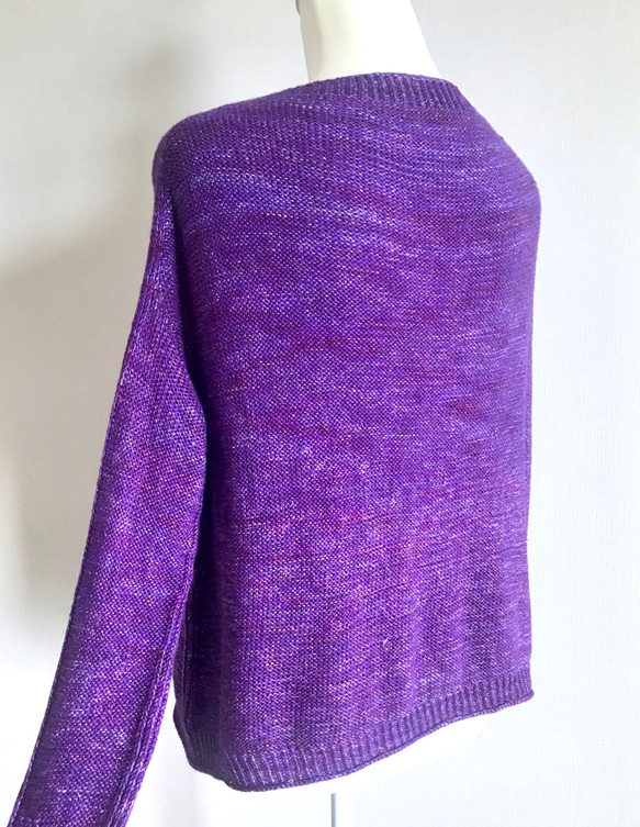 手編みセーター ウルグアイ産シルク&カシミヤ100%使用 7枚目の画像