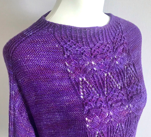 手編みセーター ウルグアイ産シルク&カシミヤ100%使用 6枚目の画像