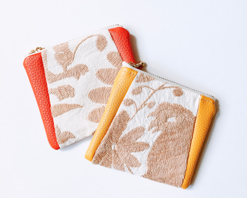 オトミ刺繍フラットポーチ オレンジ ポーチ リモナダ 通販 16530536