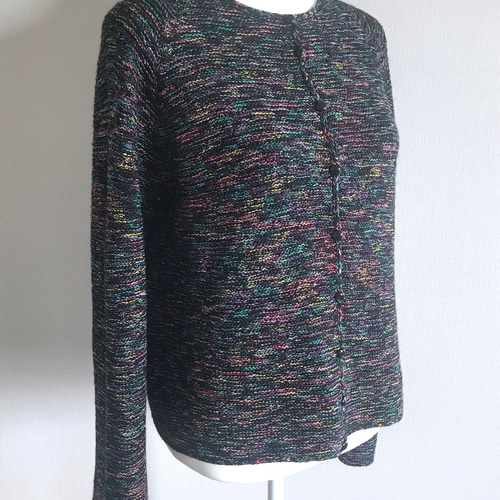 手編みカーディガン 絹糸&アルパカ100%毛糸使用 ニット・セーター