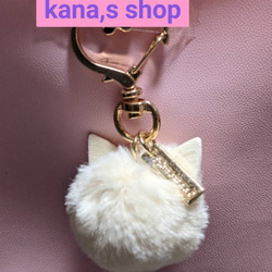 ぐで猫　猫耳ファー　ヒョウ柄バッグチャーム　茶猫　ハンドメイド　猫キーホルダー ヒョウ柄バッグチャーム 茶猫 三毛猫 じゃれ猫 ぐで猫 猫耳