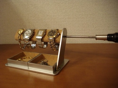 腕時計スタンド　ドライバーでだ円パイプの角度を自由自在に変えることが出来る腕時計スタンド　ダブルでかいトレイ付き 22,000円