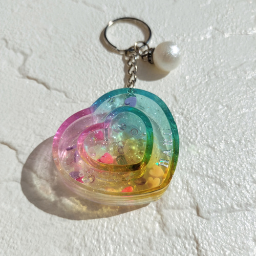 ハンドメイド オーダー レジン キーホルダー アルファベット 名入れ 氷