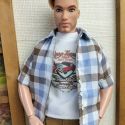 1/6人形用服 半袖シャツ+ Tシャツセント バービーケンサイズ 2枚目の画像