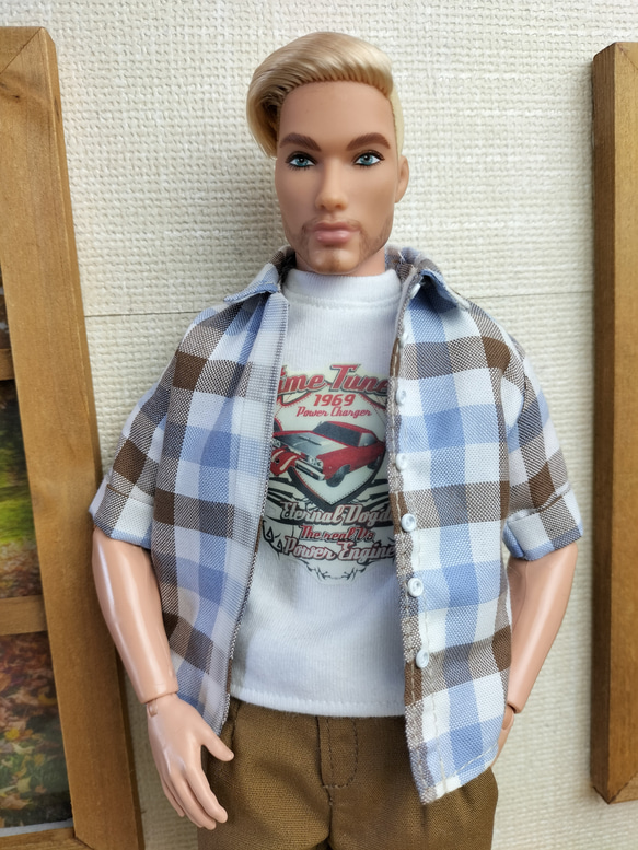 1/6人形用服 半袖シャツ+ Tシャツセント バービーケンサイズ 2枚目の画像