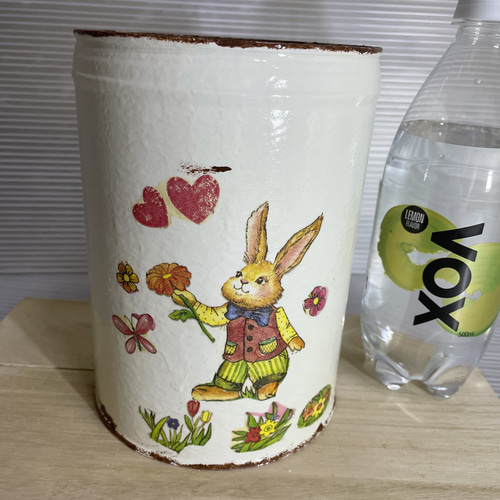 リメイク缶 リメ缶 デコパージュ仕上げ その他インテリア雑貨 pekipeki  