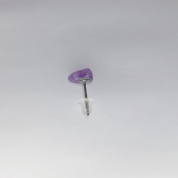単品 フローライト (紫) ピアス サージカル仕様 キャッチはシリコン [09] FL_09 4枚目の画像