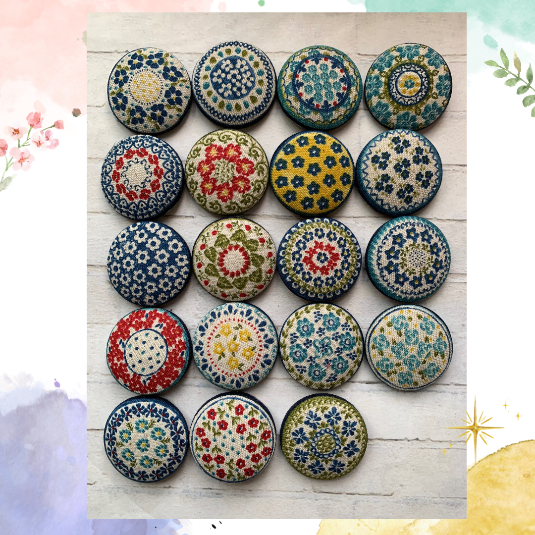 選べる 花のくるみボタンヘアゴム 5種