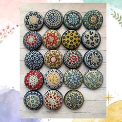 送料無料】リバティ チェリードロップ くるみボタン ヘアゴム 38mm④