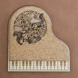 サンティ様専用ピアノコースター　～ぶどう と りす～　刻印有 2枚目の画像