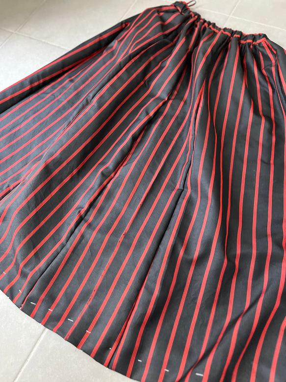 着物リメイク　道行リユースギャザースカート 10枚目の画像